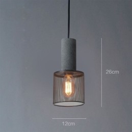 Svart Pendellampe I Sement, Landlig Retro-Taklampe