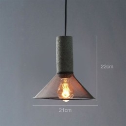 Svart Pendellampe I Sement, Landlig Retro-Taklampe