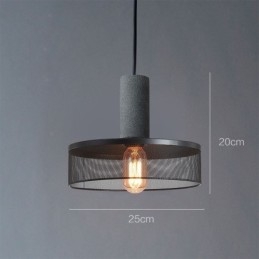 Svart Pendellampe I Sement, Landlig Retro-Taklampe