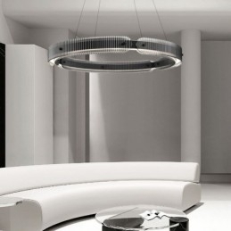 Sirkelformet Pendellampe 60 80 Cm Glasstaklampe Trinnløs Dimbar Med Fjernkontroll