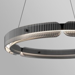 Sirkelformet Pendellampe 60 80 Cm Glasstaklampe Trinnløs Dimbar Med Fjernkontroll