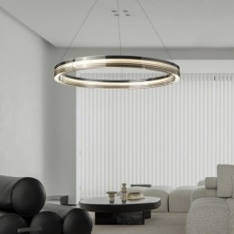 Pendellampe 60 80 Cm Sirkulær Glasstaklampe Trikromatisk Dimming