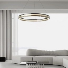 Pendellampe 60 80 Cm Sirkulær Glasstaklampe Trikromatisk Dimming
