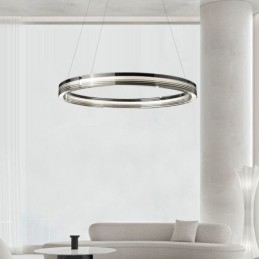 Pendellampe 60 80 Cm Sirkulær Glasstaklampe Trikromatisk Dimming