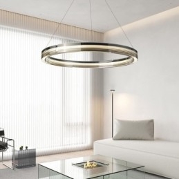 Pendellampe 60 80 Cm Sirkulær Glasstaklampe Trikromatisk Dimming