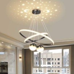 Moderne Pendellampe Smijern Silikon Dobbel Sirkelring Taklampe
