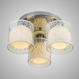 Tre-Lyss Taklampe I Glass, Innfelt Montering