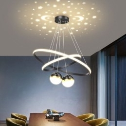 Moderne Pendellampe Smijern Silikon Dobbel Sirkelring Taklampe