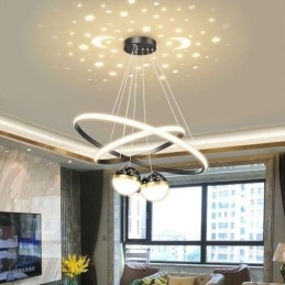 Moderne Pendellampe Smijern Silikon Dobbel Sirkelring Taklampe