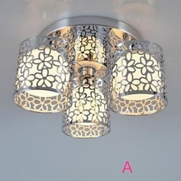 Tre-Lyss Taklampe I Glass, Innfelt Montering