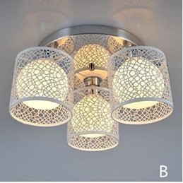 Tre-Lyss Taklampe I Glass, Innfelt Montering