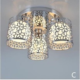 Tre-Lyss Taklampe I Glass, Innfelt Montering