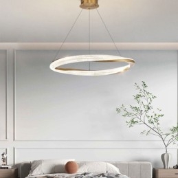Pendellampe I Smijern Med Akrylring, Enkeltsirkelformet Taklampe