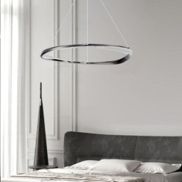 Pendellampe I Smijern Med Akrylring, Enkeltsirkelformet Taklampe