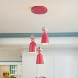 Moderne Pendellampe I Smijern, Rosa Harpiks, Taklampe I Piggy-Stil
