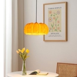 Enkelthodet Gresskar-Anhengslampe Japansk Retro Taklampe