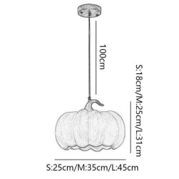 Kreativ Gresskar-Anhengslampe Japansk Retro Taklampe Taklampe