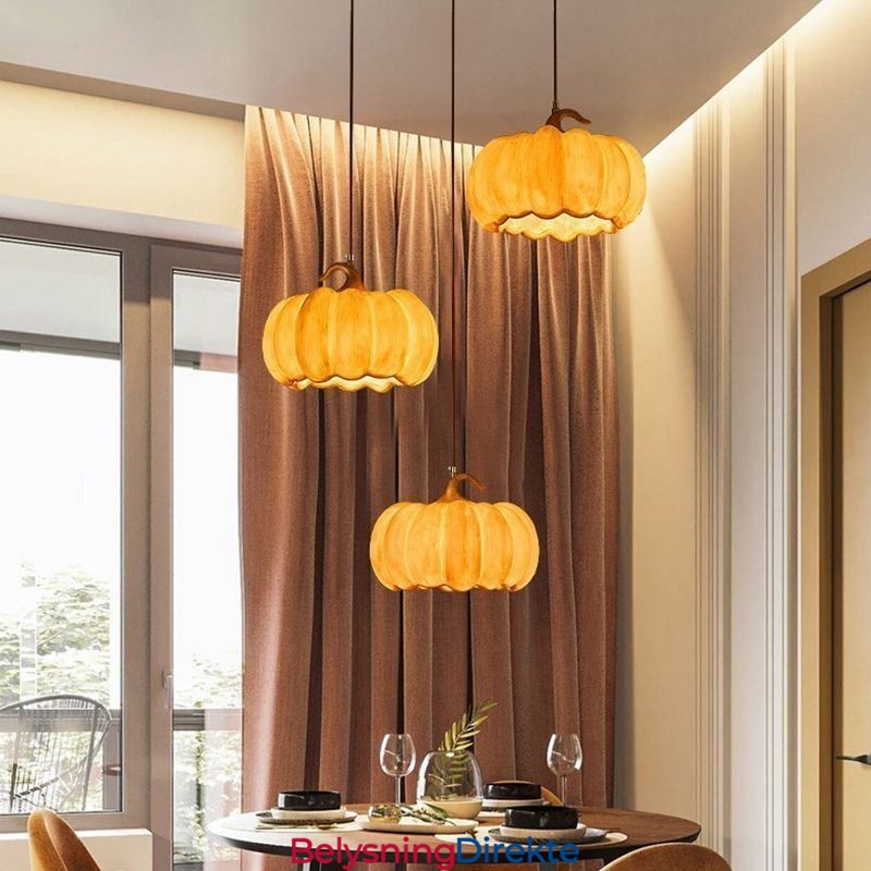 Kreativ Gresskar-Anhengslampe Japansk Retro Taklampe Taklampe
