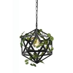 Industriell Vintage Pendellampe I Jern Med Fuglebur