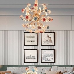 Dekorativ Anhengsbelysning Moderne Krystallblomstlysekrone