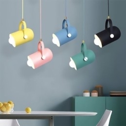 Nordisk Fargerik Pendellampe Med Enkelt Hode Og Macaron-Motiv