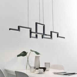 Moderne Pendellampe I Akryl, Svart Lysekrone