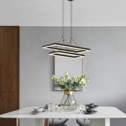 Moderne Ramme Pendellampe Akryl Svart Lysekrone