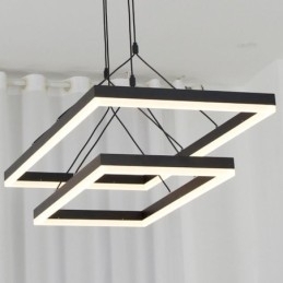 Moderne Ramme Pendellampe Akryl Svart Lysekrone