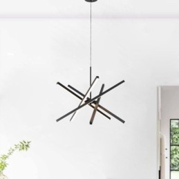 Moderne Pendellampe Dimbar Svart Stripetaklampe