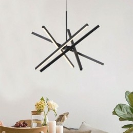 Moderne Pendellampe Dimbar Svart Stripetaklampe