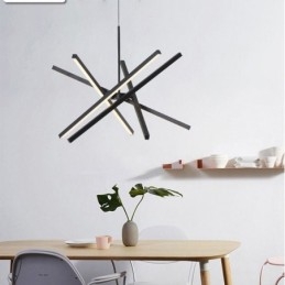 Moderne Pendellampe Dimbar Svart Stripetaklampe