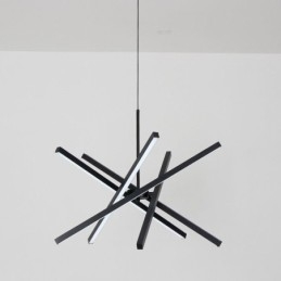 Moderne Pendellampe Dimbar Svart Stripetaklampe