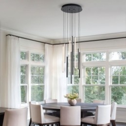 Moderne Lysekrone Med Lang Stripe Og Anhengslampe I Tosidig Bygning