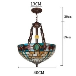 Dekorativ Hengelampe I Farget Glass