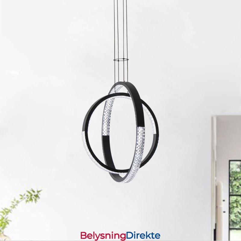 Moderne Lysekrone Med 2 Ringer, Pendelbelysning For Spisestue