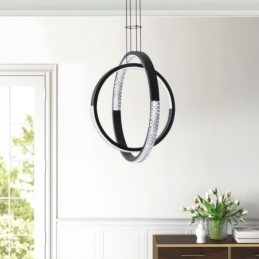 Moderne Lysekrone Med 2 Ringer, Pendelbelysning For Spisestue
