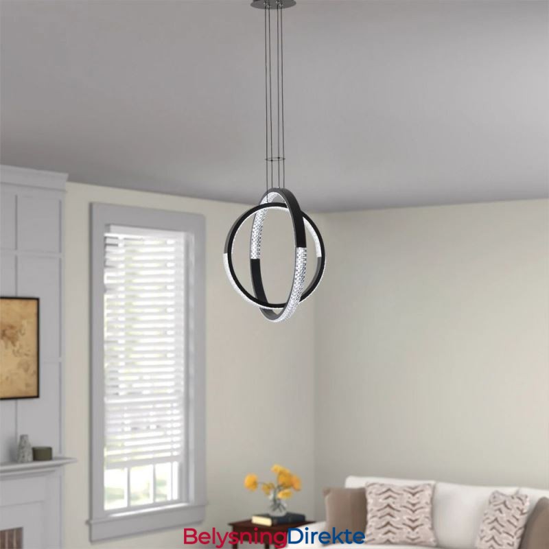 Moderne Lysekrone Med 2 Ringer, Pendelbelysning For Spisestue
