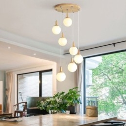 Japansk Pendellampe I Tre, Nordisk Glasshengelampe