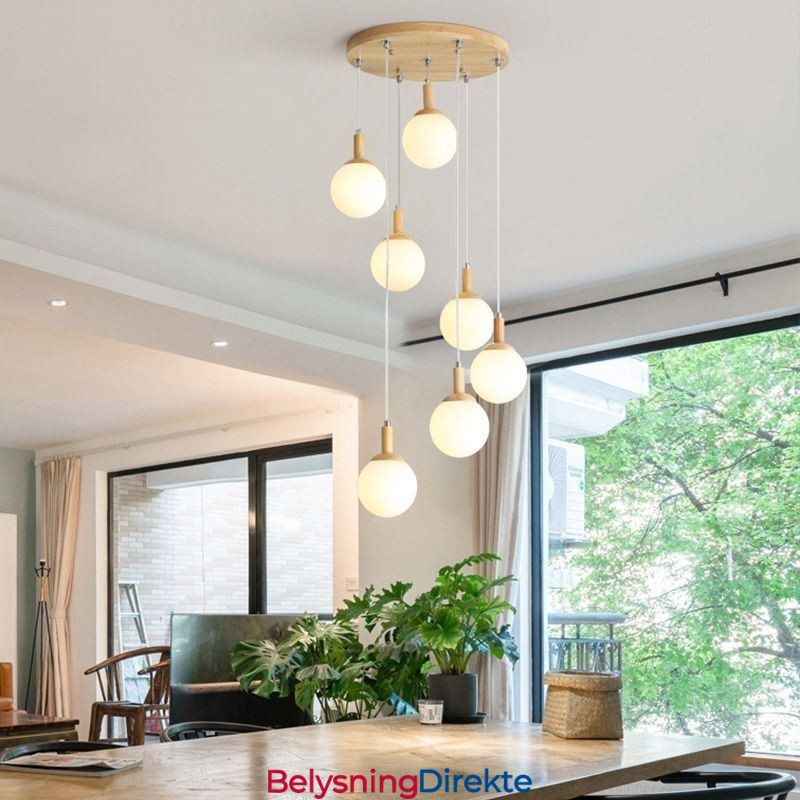 Japansk Pendellampe I Tre, Nordisk Glasshengelampe
