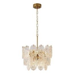 Moderne Glass Anhengslampe Dekorasjon Bronse Gull Lysekrone