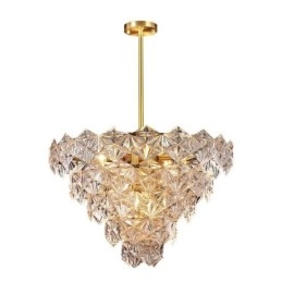 Europeisk Glass Pendellampe Moderne Kjegleformet Lysekrone
