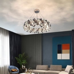 Luksuriøs Lysekrone I Glass, Moderne Minimalistisk Pendellampe For Stue