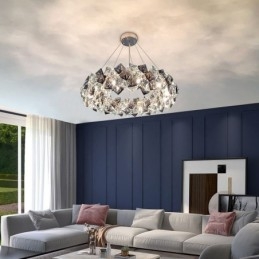 Luksuriøs Lysekrone I Glass, Moderne Minimalistisk Pendellampe For Stue