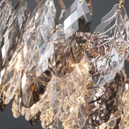 Europeisk Jernanhengslampe Kreativ Lysekrone I Bladglass