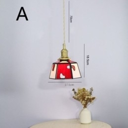 Fargerik Glassanhengslampe I Japansk Stil, Retro, Dekorativ Nattbordslampe