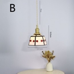 Fargerik Glassanhengslampe I Japansk Stil, Retro, Dekorativ Nattbordslampe