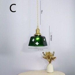 Fargerik Glassanhengslampe I Japansk Stil, Retro, Dekorativ Nattbordslampe