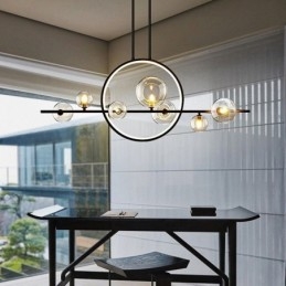 Moderne Metalllysekrone Med Bobler I Klart Glass