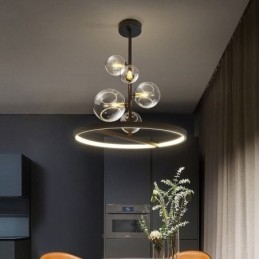 Moderne Hengende Lysarmatur Lysekrone Glass Boble Anhengslampe