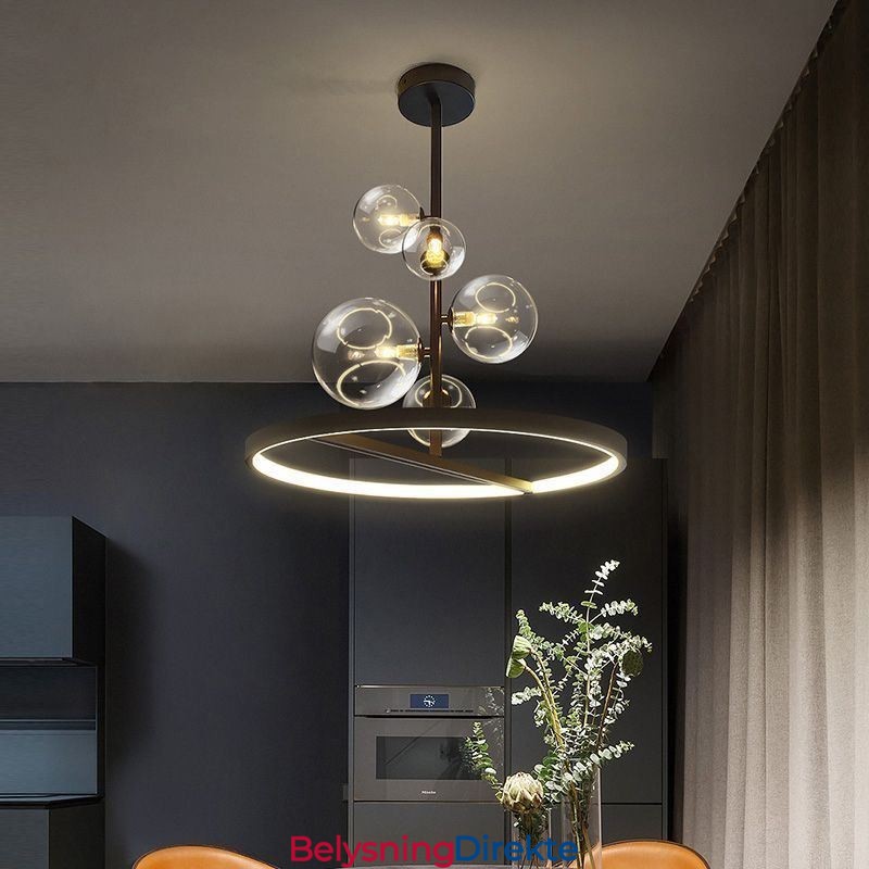 Moderne Hengende Lysarmatur Lysekrone Glass Boble Anhengslampe